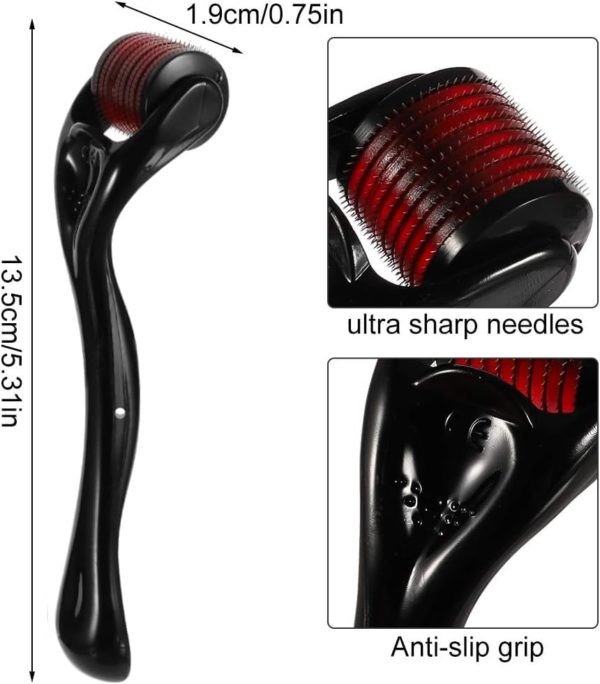 Derma Roller 540 aiguilles en alliage de titane pour la peau,Cheuveux et Barbe 1 mm
