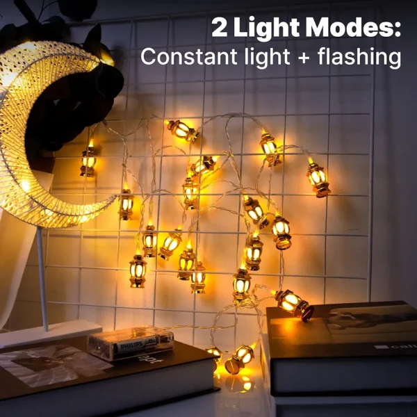 Guirlande lumineuse Led en Plastique pour Décoration du Ramadan et De L’Aïd – 20 LED – 3M – Deux Modes D’éclairage
