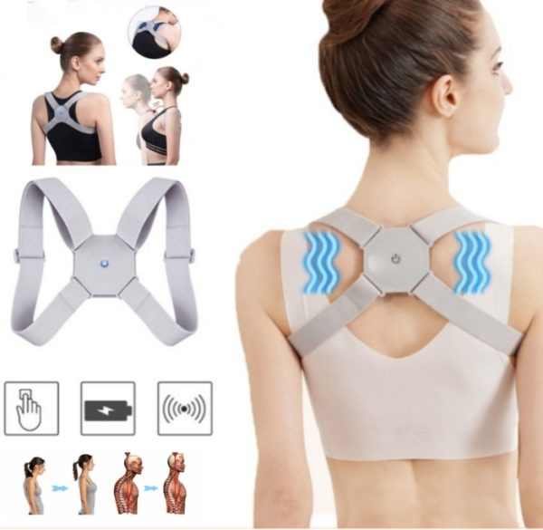Correcteur De Posture Avec Rappel De Vibration Du Capteur Intelligent – Orthèse Supérieure Du Dos & Épaules – Ajustable