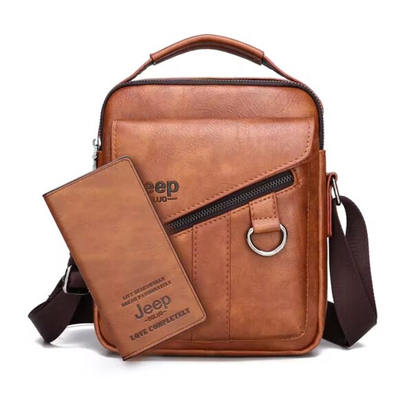 Sacs en Cuir Pour Hommes – Luxueux et à La Mode – Multi-Poches – Marron Ciel