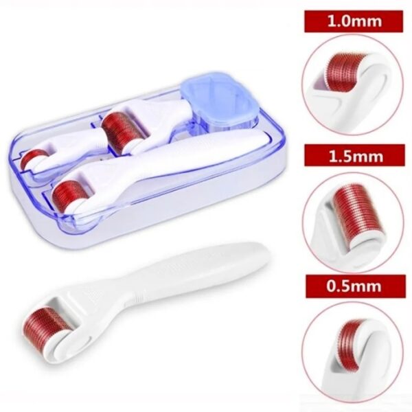 Derma Roller -Rouleau De Massage Avec Des Aiguilles De Titanium 4 En 1