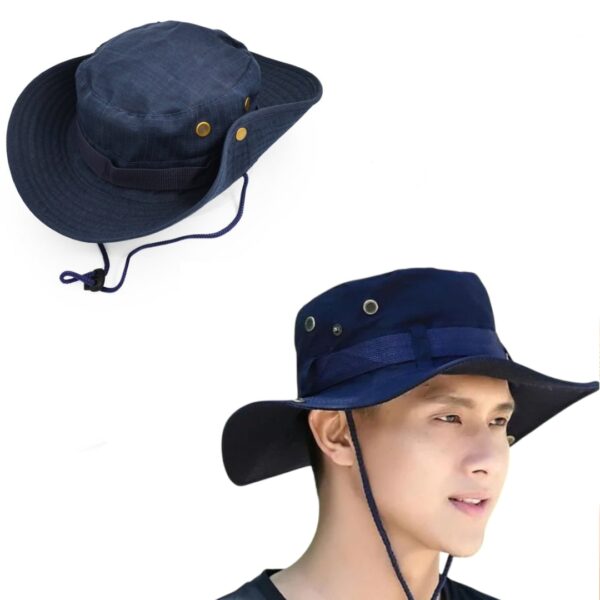Chapeau De Soleil Pliable à Large Bord Avec Protection UV – Unisexe Bleu