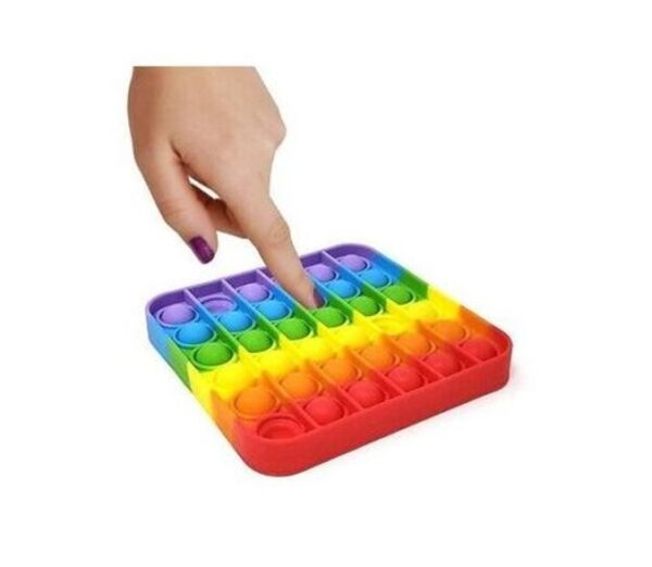 Pop It Carré Anti Stress En Silicone Multi Couleurs
