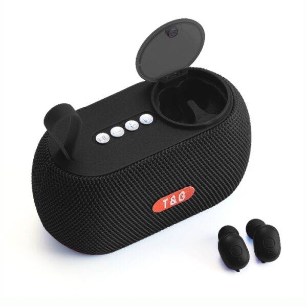 2-En-1 Mini Haut-Parleur Bluetooth Et Écouteur Sans Fil T&G TG810 - Noir