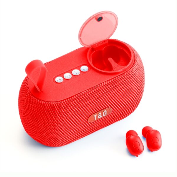 2-En-1 Mini Haut-Parleur Bluetooth Et Écouteur Sans Fil T&G TG810 - Rouge