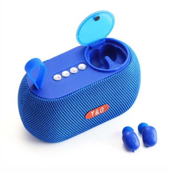 2-En-1 Mini Haut-Parleur Bluetooth Et Écouteur Sans Fil T&G TG810 - Bleu