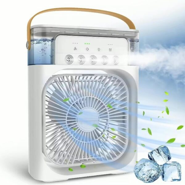 Ventilateur À Remplissage D’Eau Avec Brumisation Intégrée - Blanc