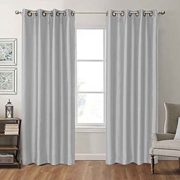 RIDEAUX SATIN EFFET BLACK OUT gris